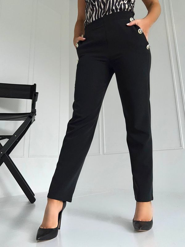 Cocomore Black trousers decorated with gold Coomore buttons