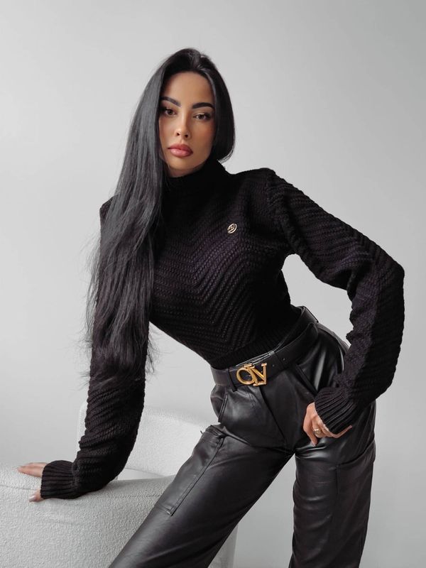 OLAVOGA Black turtleneck EMMIE 2023 OLAVOGA