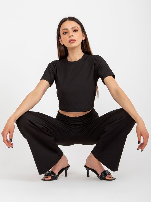 Fashionhunters Black two-piece casual set with trousers