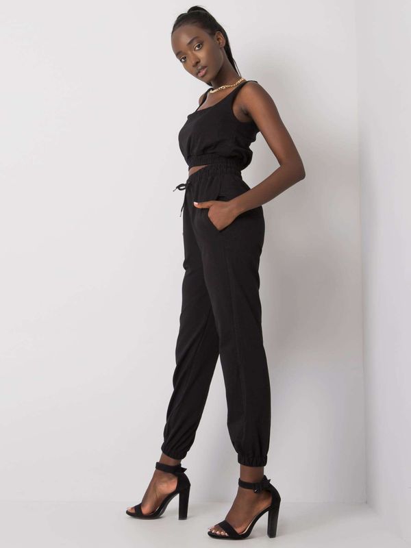 Fashionhunters Black two-piece set
