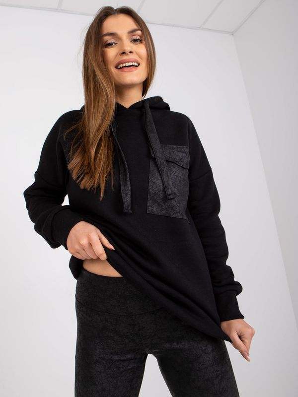 Fashionhunters Black two-piece tracksuit with Elba leggings