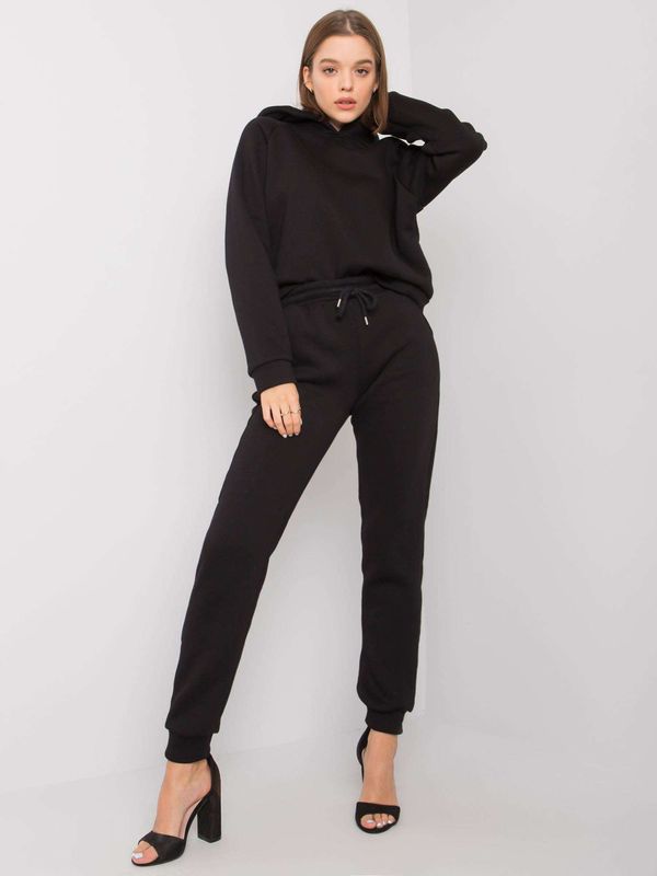 Fashionhunters Black two-piece women's set