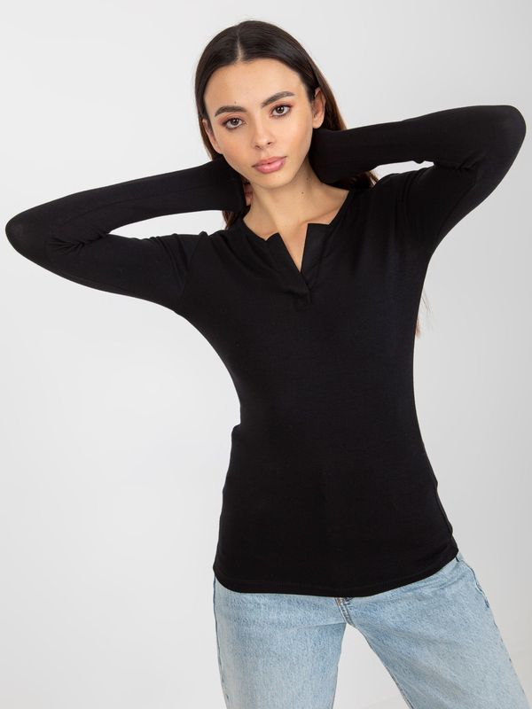 Fashionhunters Black Women's Casual Viscose Blouse