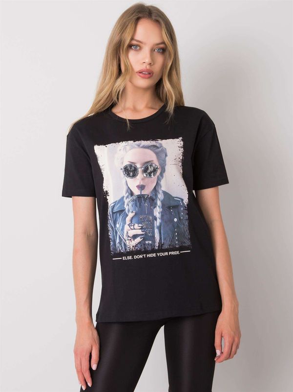 Fashionhunters Black women's cotton t-shirt