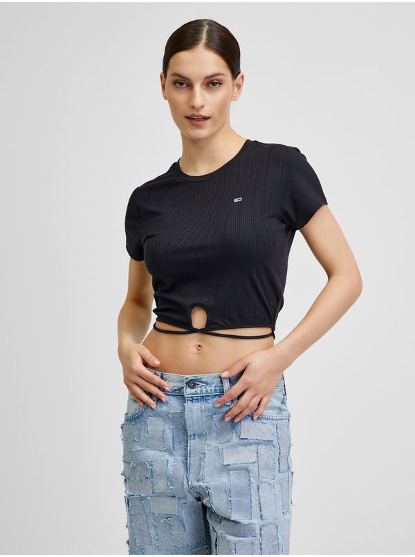 Tommy Hilfiger Black Womens Crop Top Tommy Jeans - Women