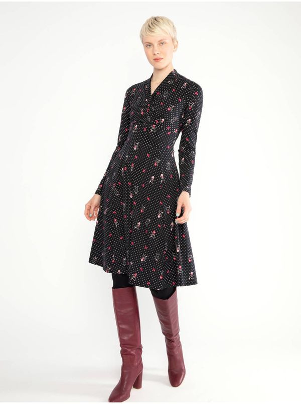 Blutsgeschwister Black Women's Floral Dress Blutsgeschwister Shalala Tralala Shawla - Women