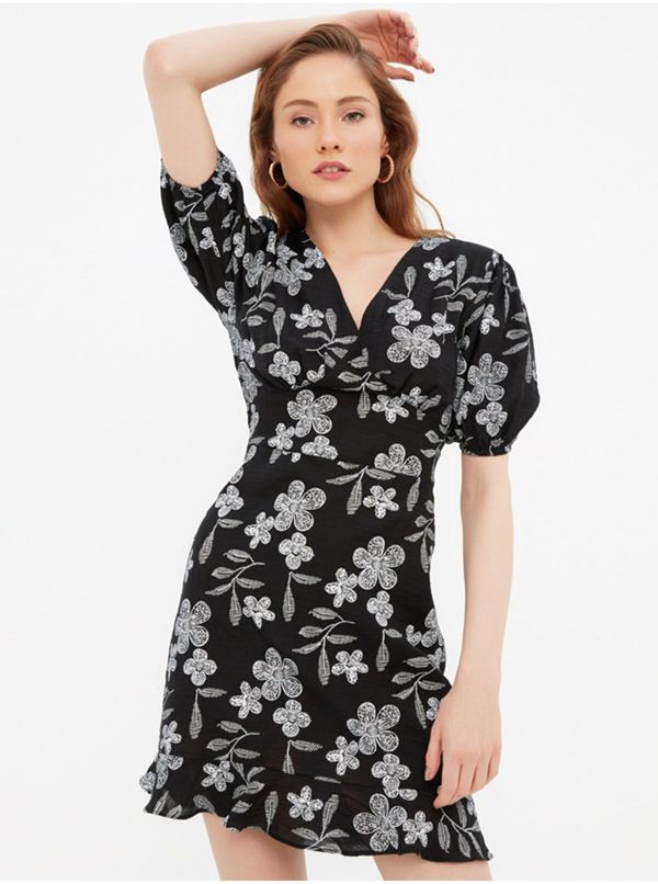 Trendyol Black Women's Floral Short Dress Trendyol - Women