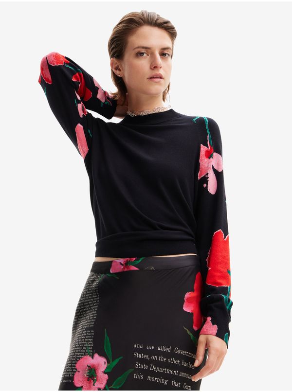 DESIGUAL Black women's floral sweater Desigual Demis - Women