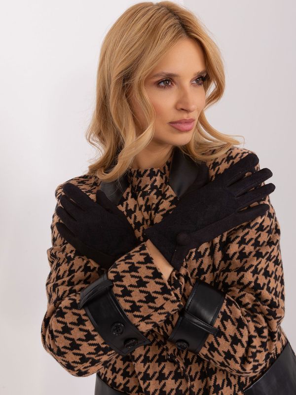 Fashionhunters Black women's gloves with insulation