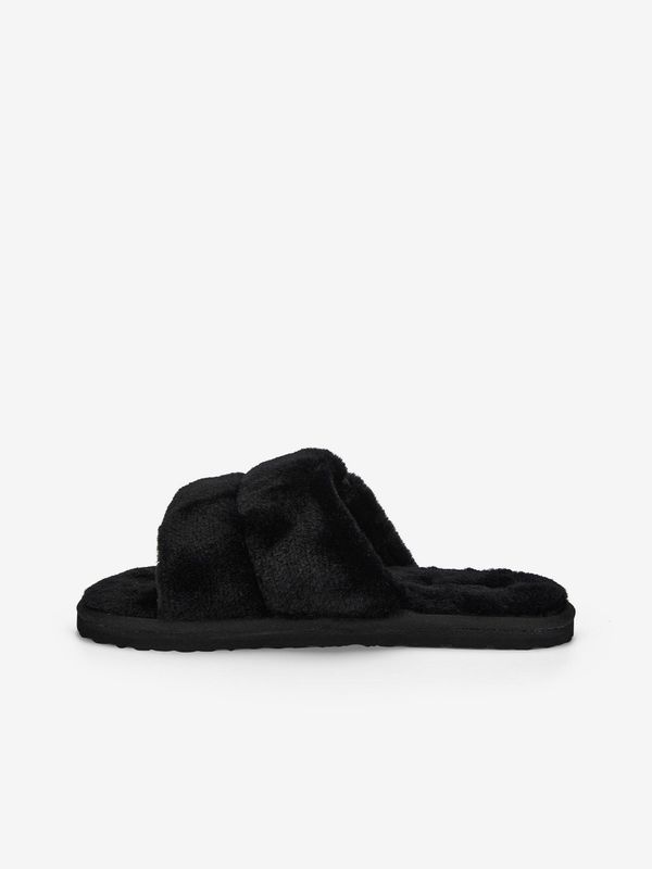 Puma Black women's home slippers made of faux fur Puma Fluff