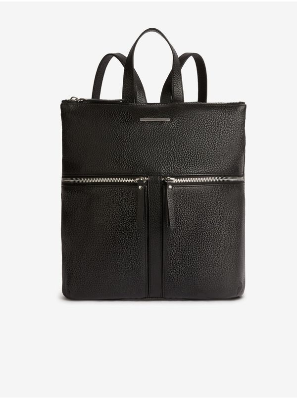 GEOX Black Women's Leather Backpack Geox Borsa - Women