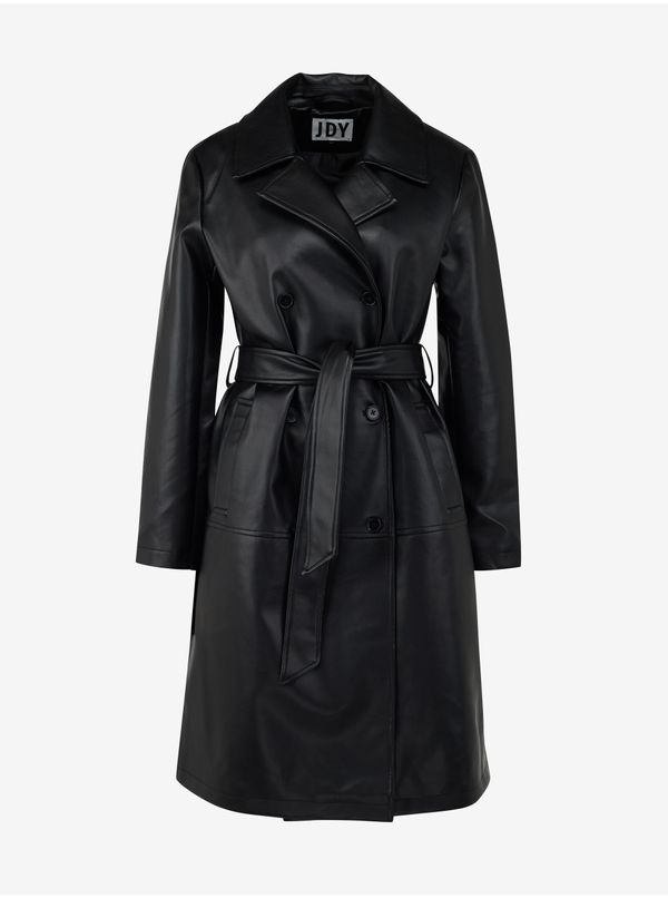 JDY Black Women's Leatherette Coat JDY Vicos - Ladies