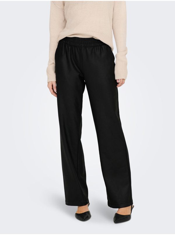 Only Black Women's Leatherette Trousers ONLY Pop Star - Ladies