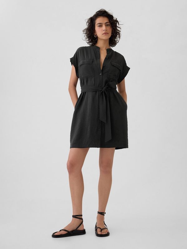 GAP Black Women's Linen Mini Dress GAP Utility