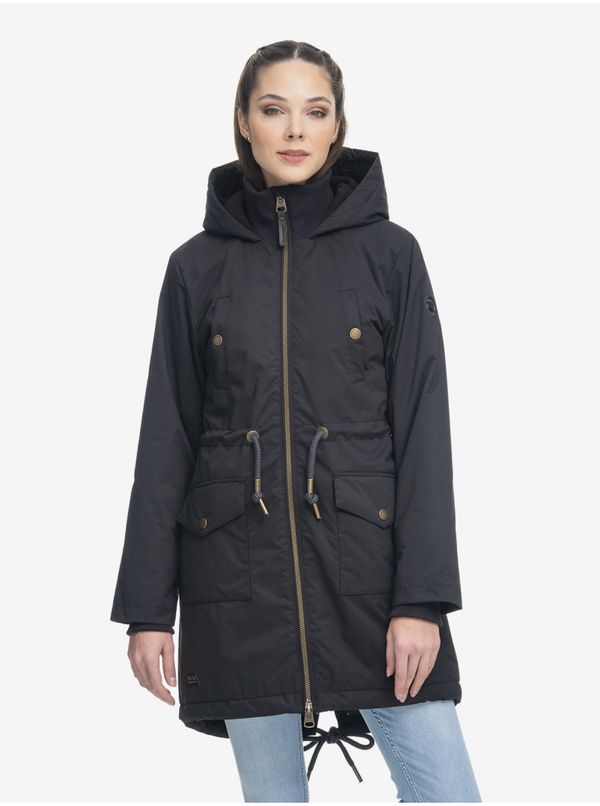 Ragwear Black women's parka with hood Ragwear Crescend - Women's