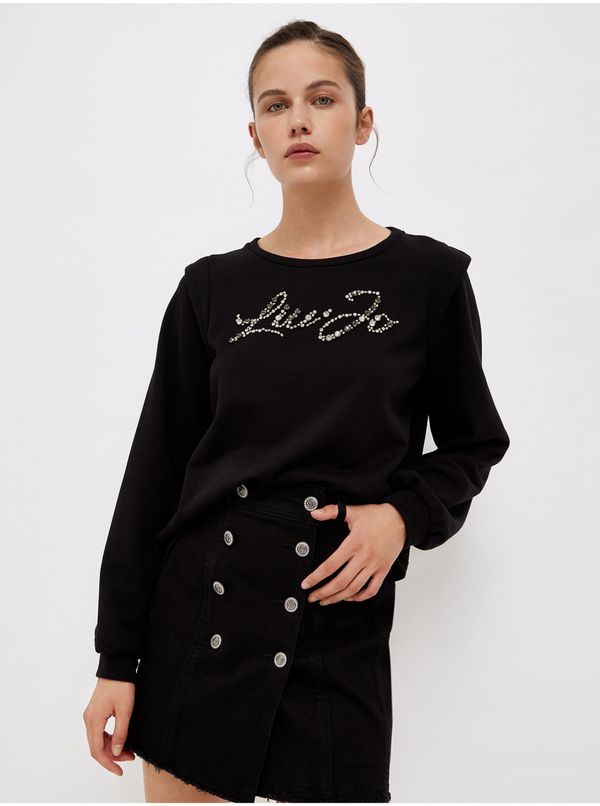 Liu Jo Black Women's Patterned T-Shirt with Balloon Sleeves Liu Jo - Women