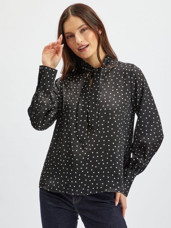 Orsay Black women's satin polka dot blouse ORSAY