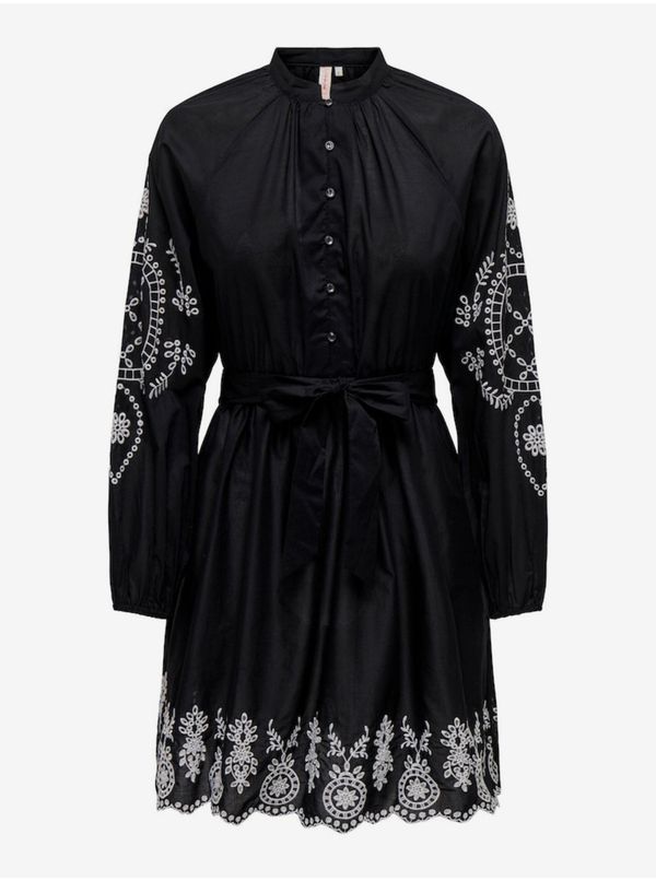 Only Black women's shirt dress with embroidery ONLY Flo - Women