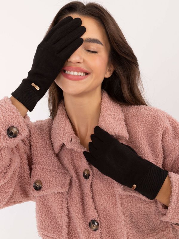 Fashionhunters Black women's smartphone gloves