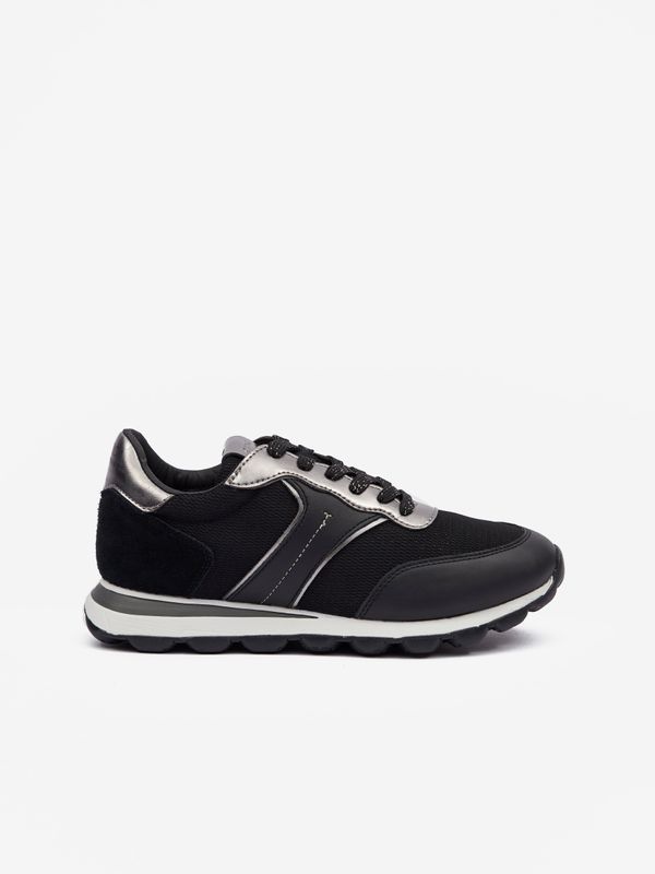 GEOX Black women's sneakers with leather details Geox Spherica V Series