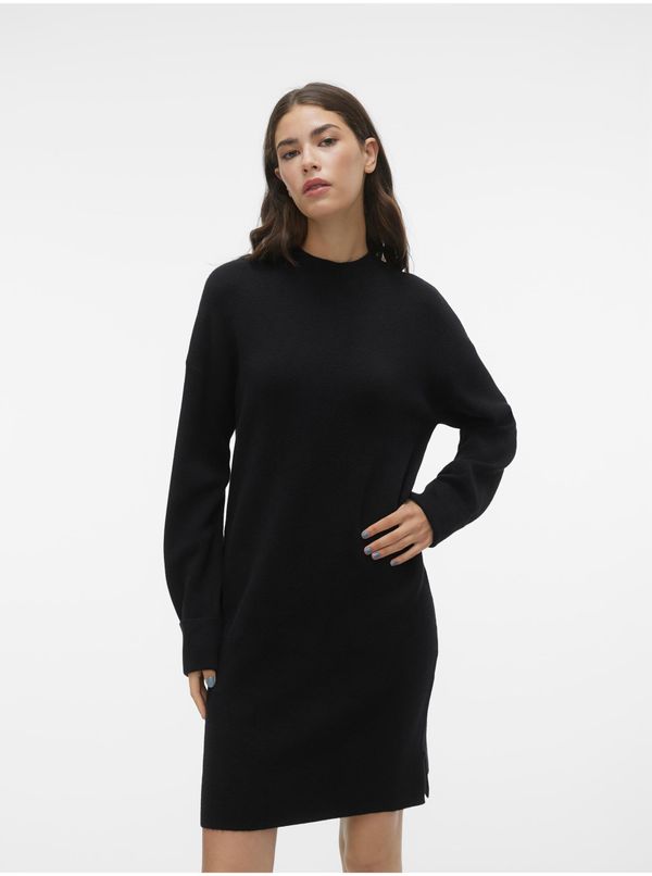 Vero Moda Black women's sweater dress VERO MODA Goldneedle - Women