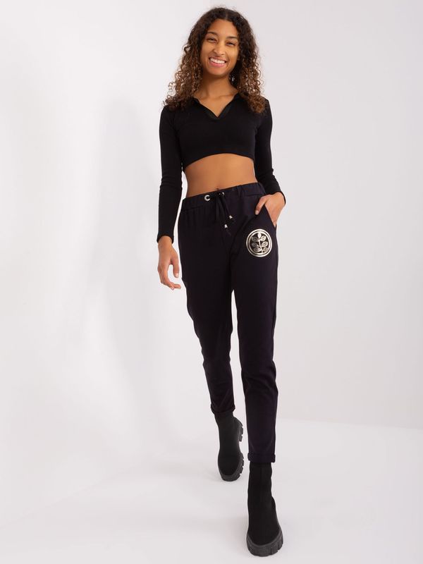 Fashionhunters Black women's sweatpants with pockets