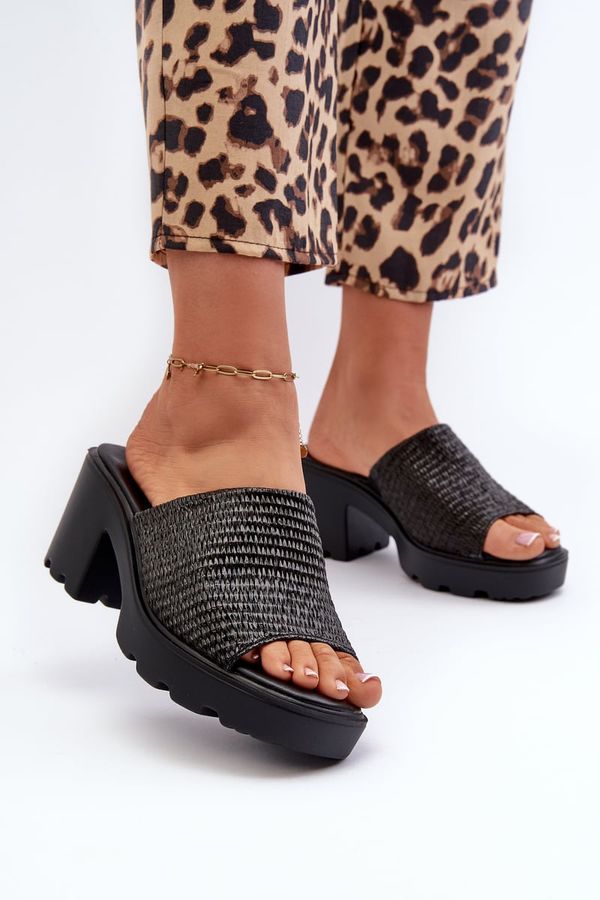 Kesi Black Women's Titantha Knitted High Heel Slippers