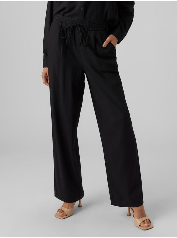 Vero Moda Black women's trousers with linen blend Vero Moda Jesmilo - Women
