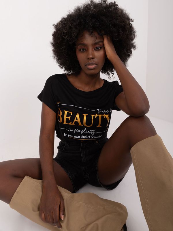 Fashionhunters Black women's viscose T-shirt SUBLEVEL
