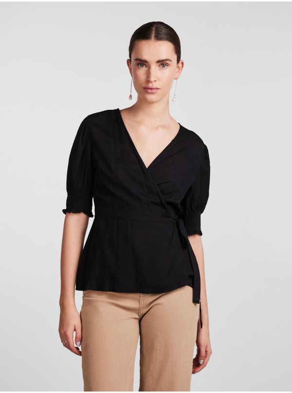 Pieces Black Women's Wrap Blouse Pieces Tala - Women's