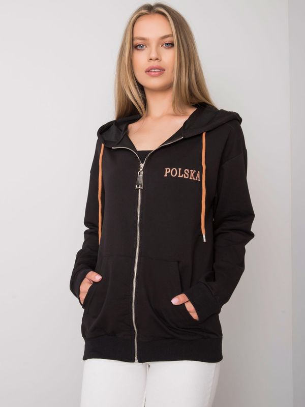 Fashionhunters Black zippered sweatshirt