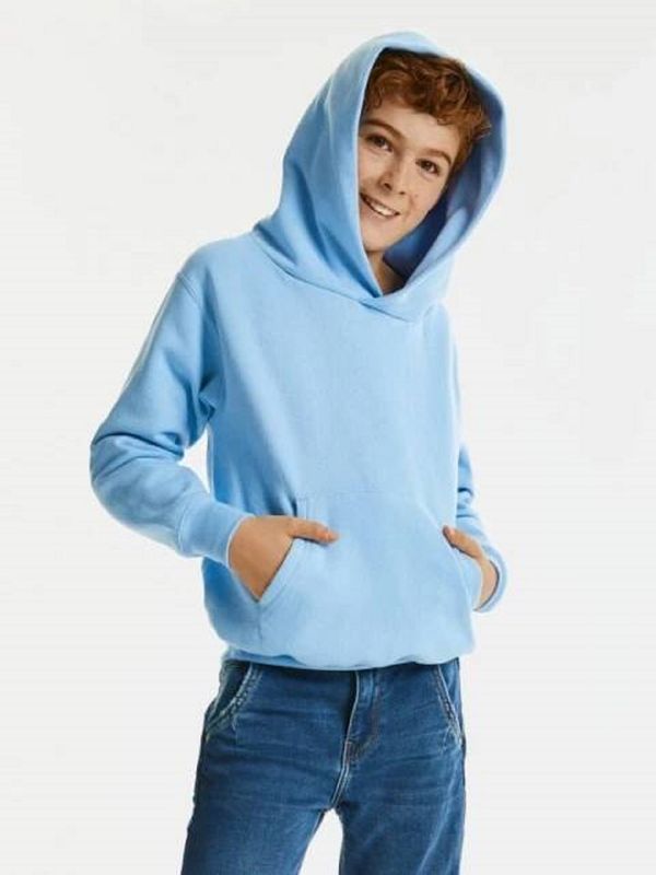 RUSSELL Błękitna bluza dziecięca z kapturem Hooded Sweatshirt Russell