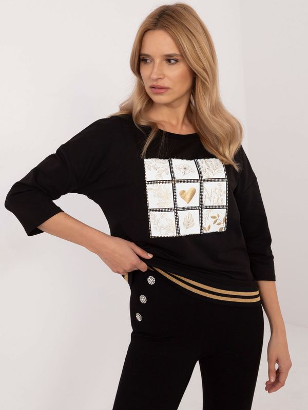 Calimera Blouse-CLM-BZ-1268.67-black