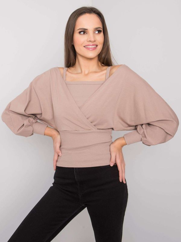 RUE PARIS Blouse-RV-BZ-7311.02X-dark beige