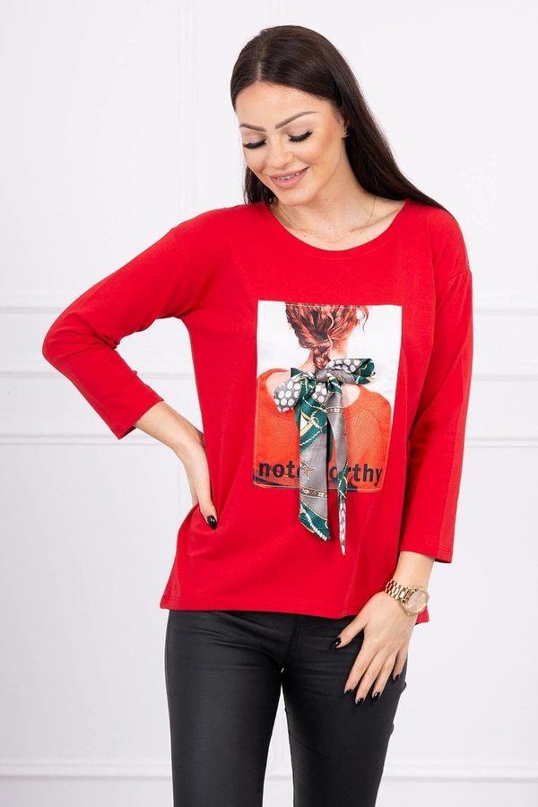 Kesi Blouse with 3D graphics Remarkable red