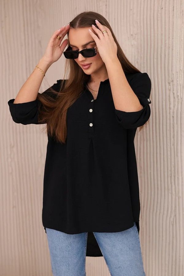 Kesi Blouse with a longer back black