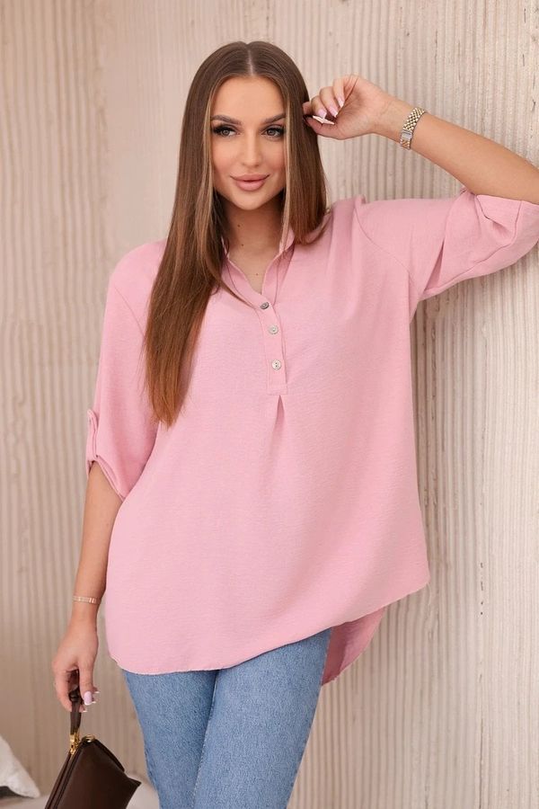 Kesi Blouse with a longer back powder pink