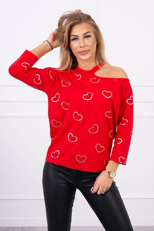 Kesi Blouse with a red heart print