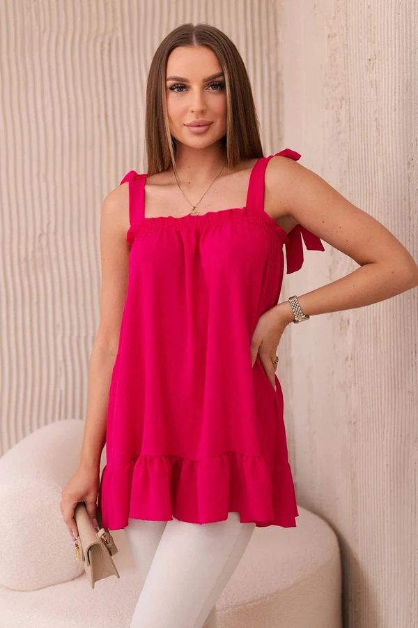 Kesi Blouse with fuchsia bow