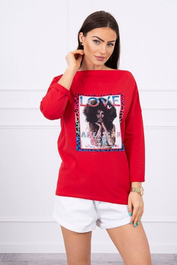 Kesi Blouse with graphic American Girl Red