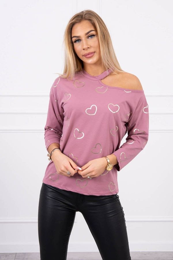 Kesi Blouse with heart print dark pink