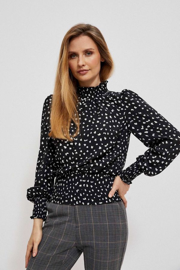 Moodo Blouse with print and puffed sleeves