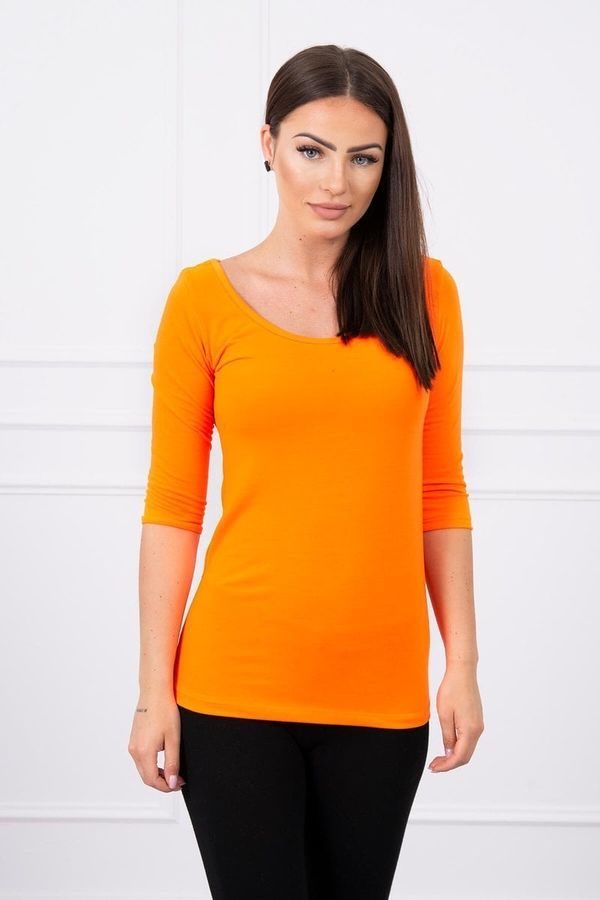 Kesi Blouse with round neckline orange neon