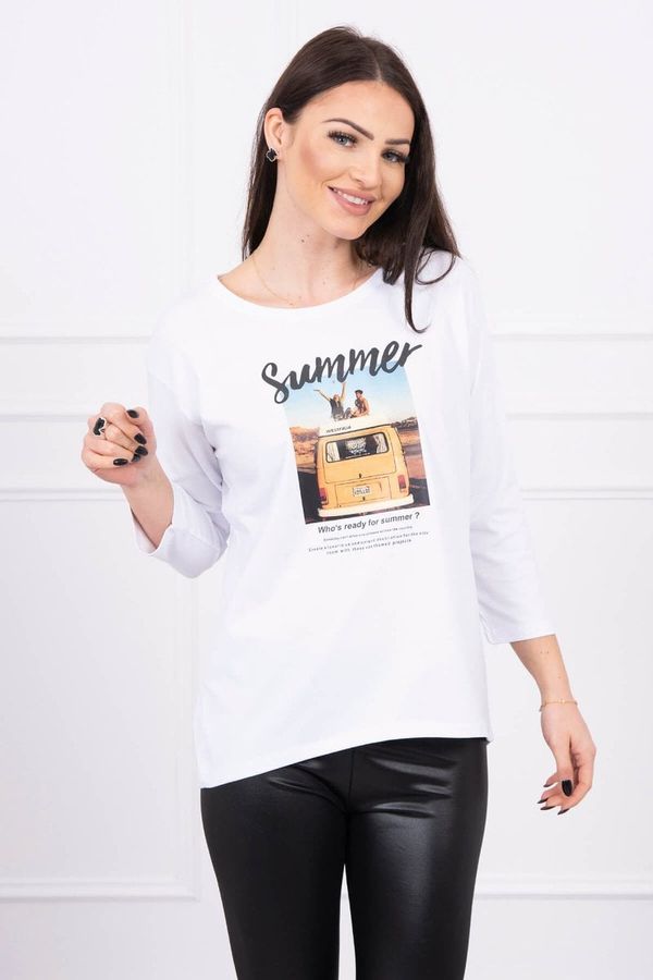 Kesi Blouse with Summer car print white