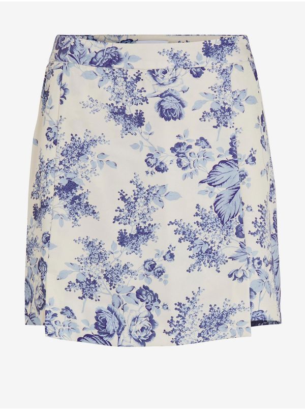 Vila Blue and Cream Women's Floral Skirt / Shorts VILA Porcelina - Ladies