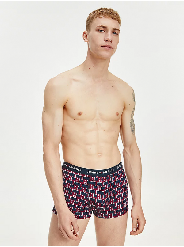 Tommy Hilfiger Blue and Red Patterned Boxers Tommy Hilfiger Underwear - Men