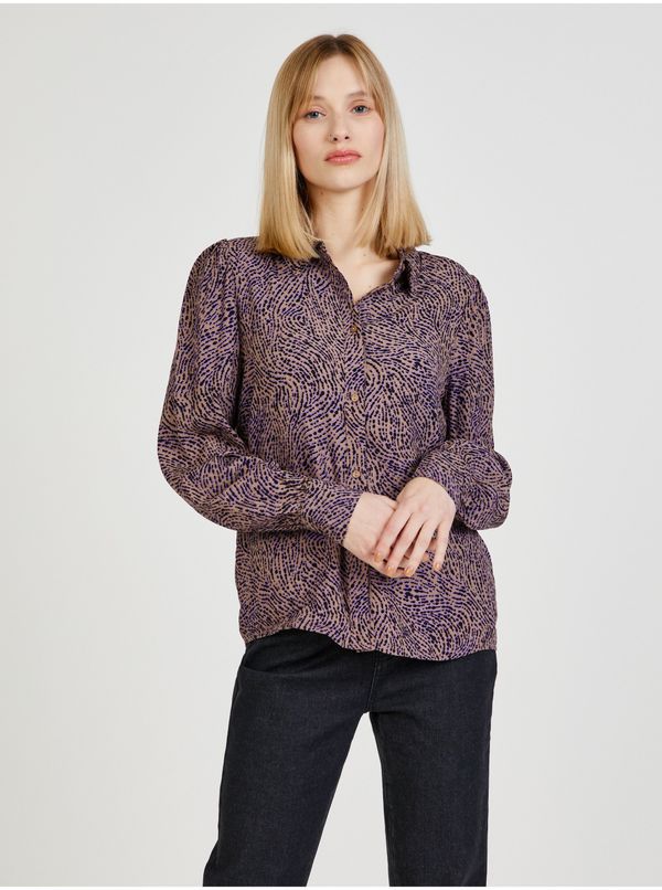 Vero Moda Blue-beige patterned shirt VERO MODA Bea - Women