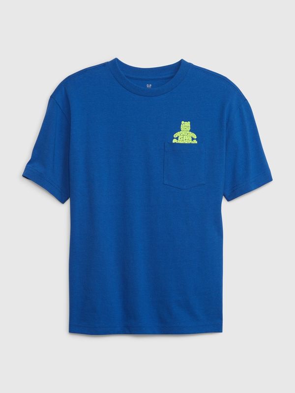 GAP Blue boys' T-shirt with pocket GAP