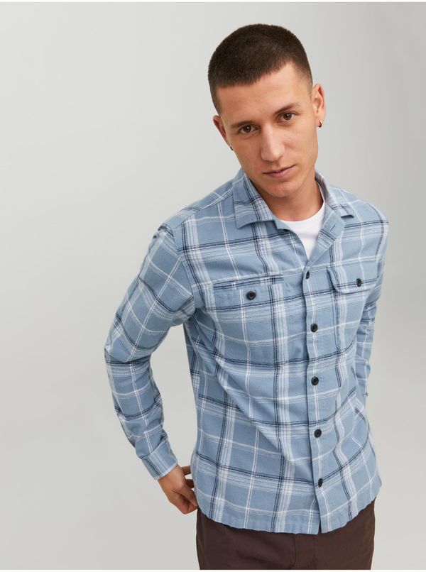 Jack & Jones Blue checkered shirt Jack & Jones Ben - Men's