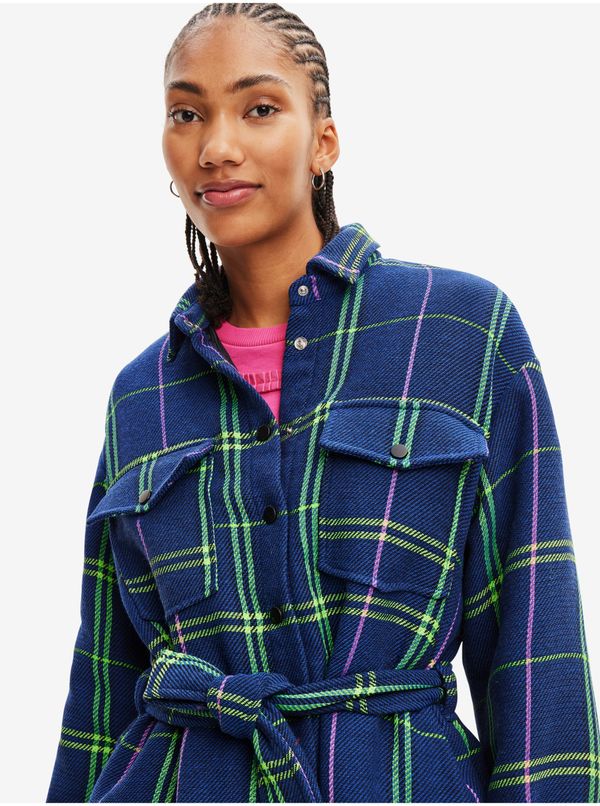 DESIGUAL Blue checkered shirt jacket Desigual Paris - Women